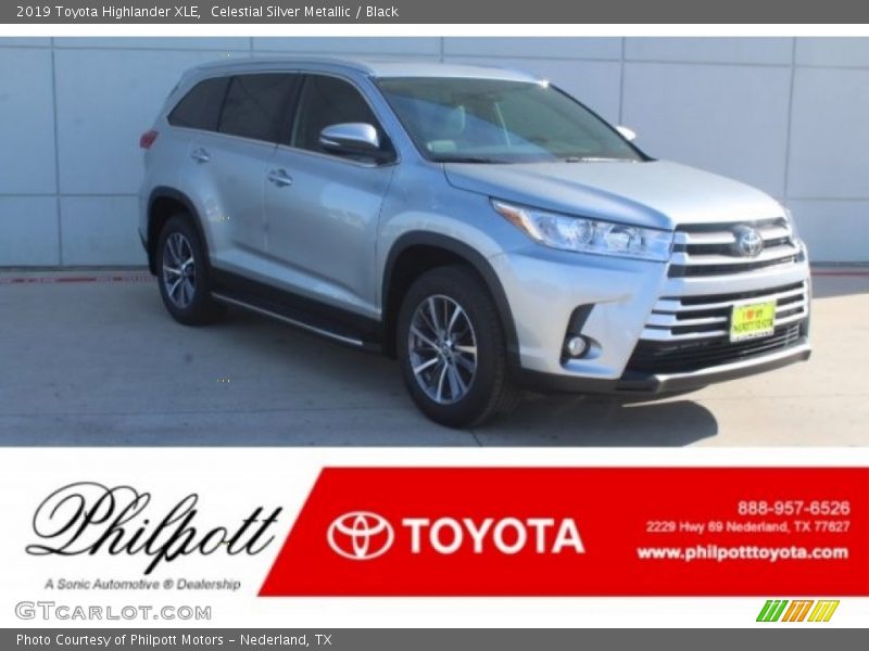 Celestial Silver Metallic / Black 2019 Toyota Highlander XLE