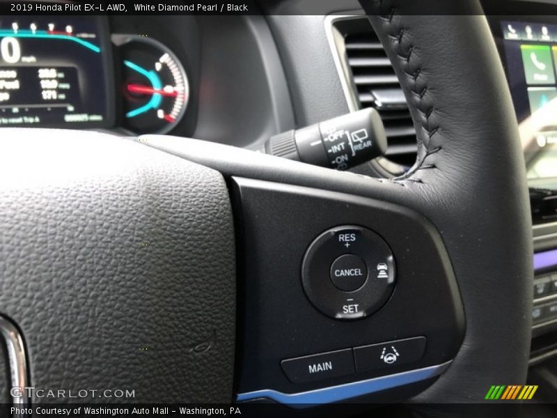 White Diamond Pearl / Black 2019 Honda Pilot EX-L AWD