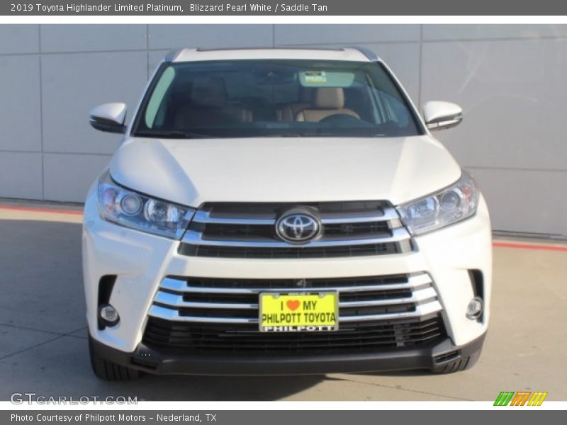 Blizzard Pearl White / Saddle Tan 2019 Toyota Highlander Limited Platinum