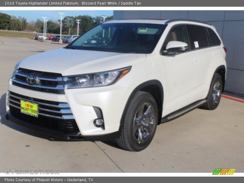 Blizzard Pearl White / Saddle Tan 2019 Toyota Highlander Limited Platinum