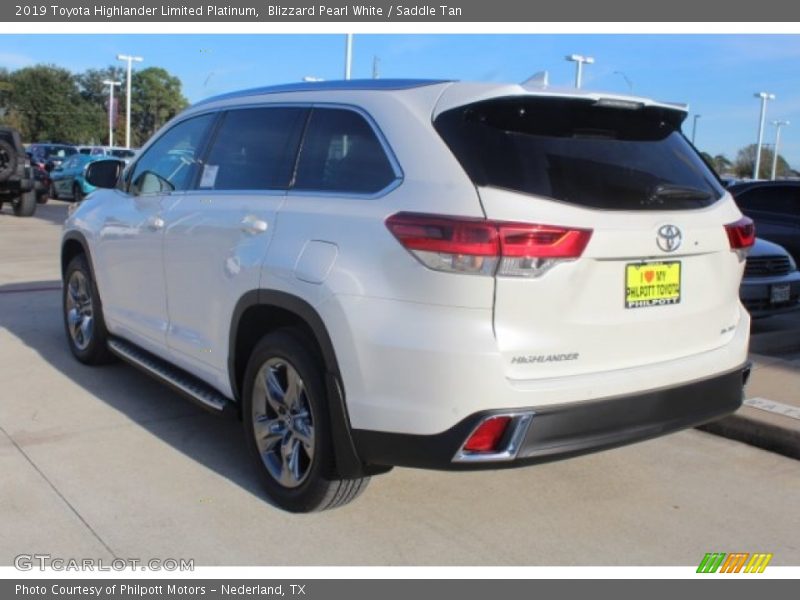 Blizzard Pearl White / Saddle Tan 2019 Toyota Highlander Limited Platinum