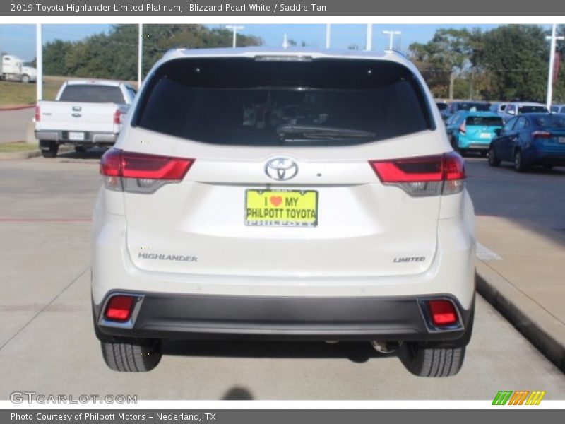 Blizzard Pearl White / Saddle Tan 2019 Toyota Highlander Limited Platinum