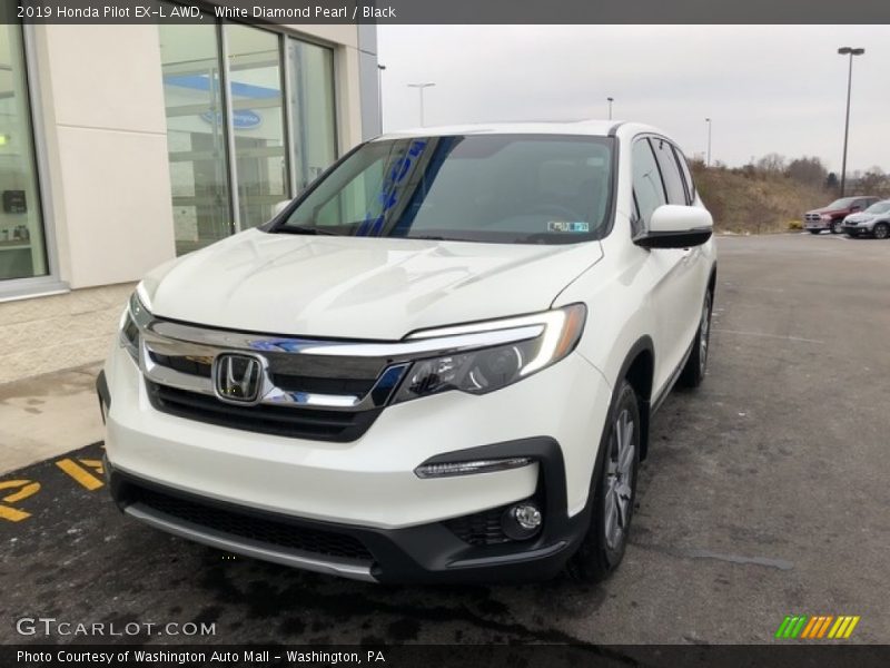 White Diamond Pearl / Black 2019 Honda Pilot EX-L AWD