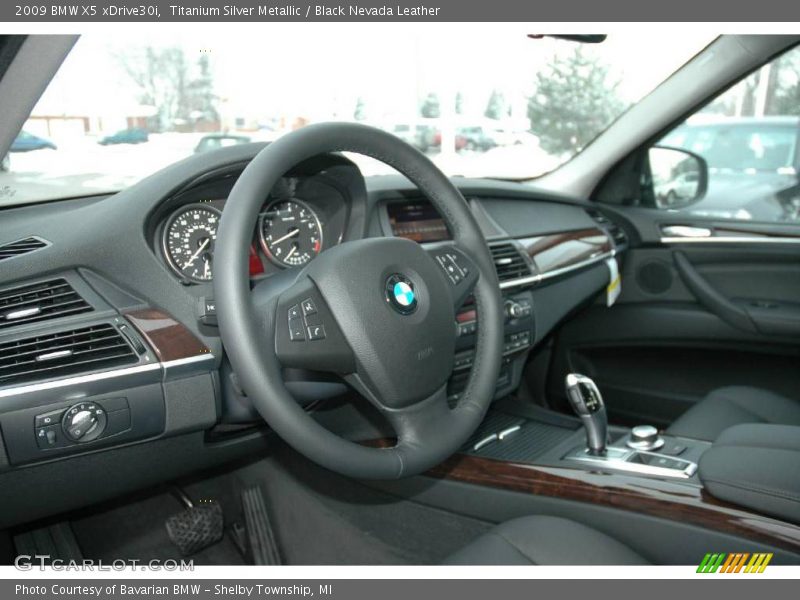 Titanium Silver Metallic / Black Nevada Leather 2009 BMW X5 xDrive30i