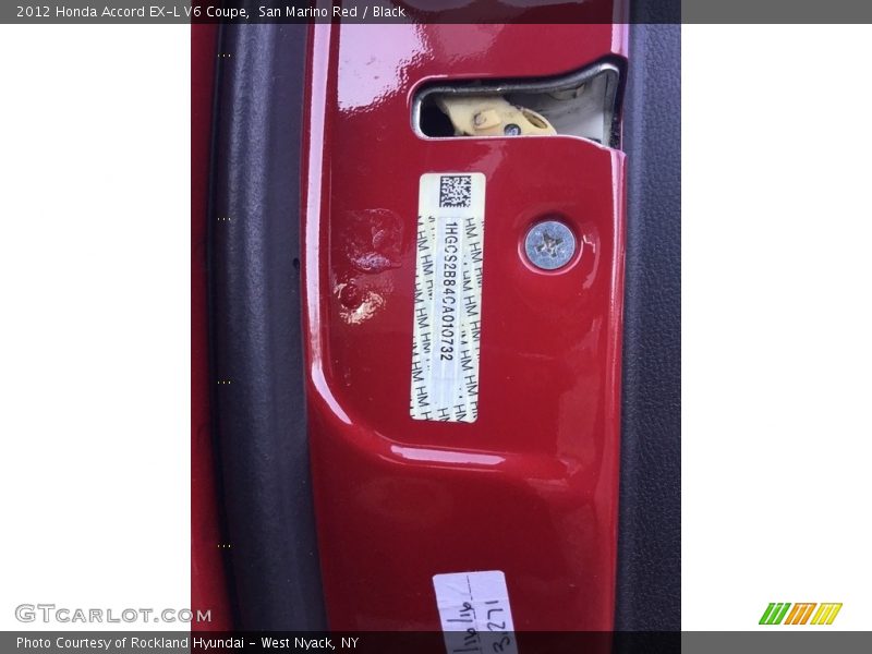 San Marino Red / Black 2012 Honda Accord EX-L V6 Coupe