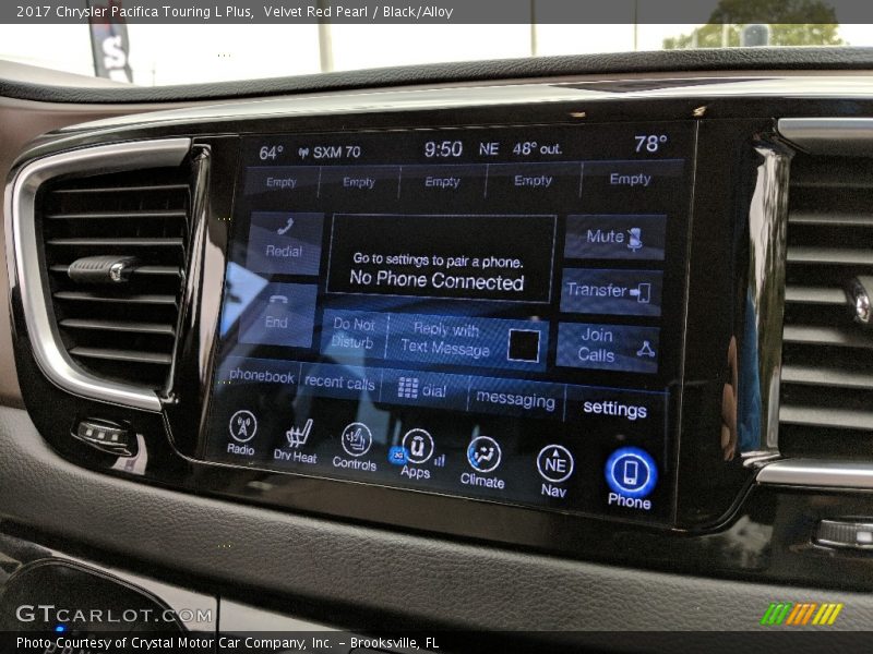 Velvet Red Pearl / Black/Alloy 2017 Chrysler Pacifica Touring L Plus