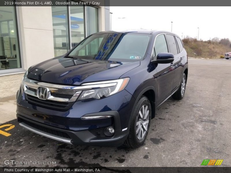 Obsidian Blue Pearl / Gray 2019 Honda Pilot EX-L AWD