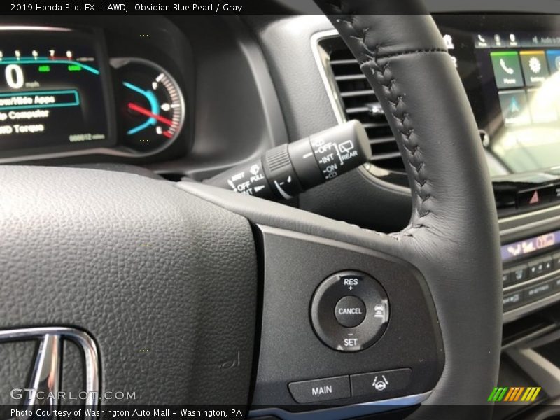 Obsidian Blue Pearl / Gray 2019 Honda Pilot EX-L AWD