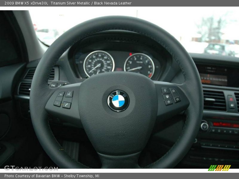 Titanium Silver Metallic / Black Nevada Leather 2009 BMW X5 xDrive30i