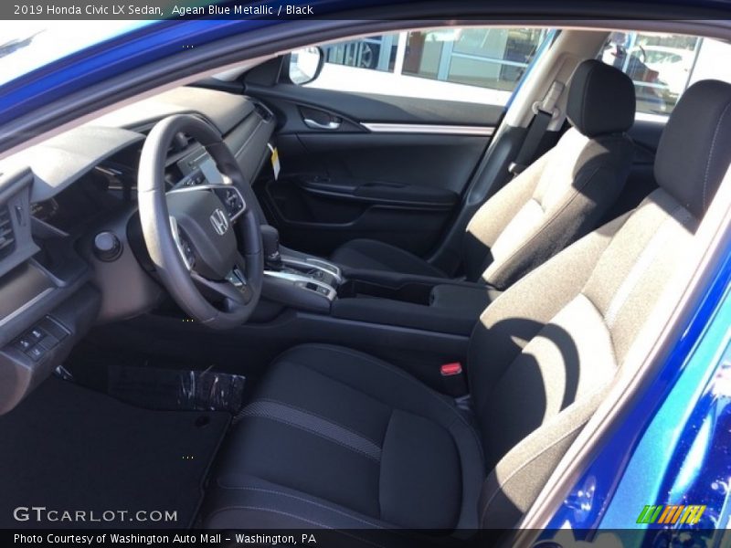 Agean Blue Metallic / Black 2019 Honda Civic LX Sedan