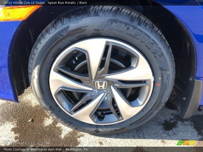 Agean Blue Metallic / Black 2019 Honda Civic LX Sedan