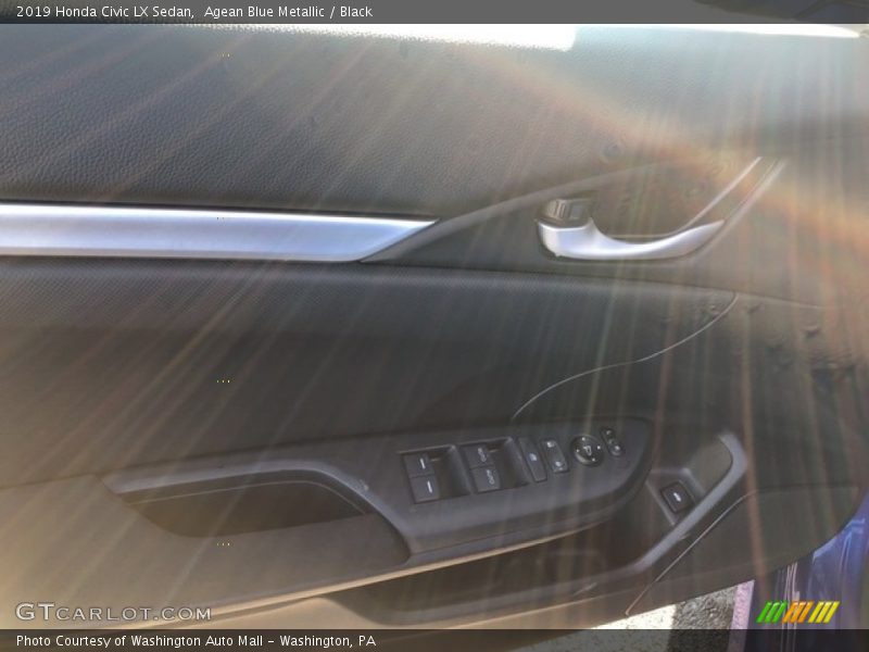 Agean Blue Metallic / Black 2019 Honda Civic LX Sedan