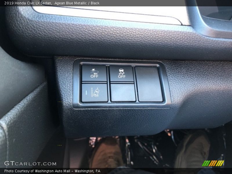 Agean Blue Metallic / Black 2019 Honda Civic LX Sedan