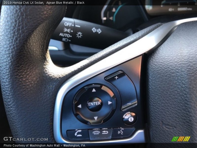 Agean Blue Metallic / Black 2019 Honda Civic LX Sedan
