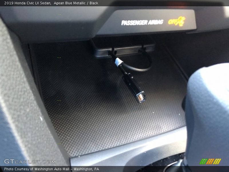 Agean Blue Metallic / Black 2019 Honda Civic LX Sedan