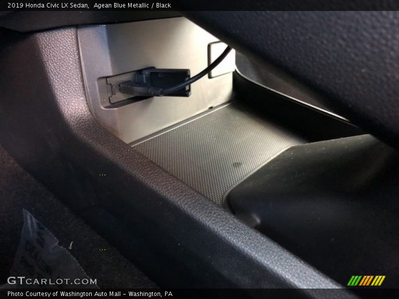 Agean Blue Metallic / Black 2019 Honda Civic LX Sedan