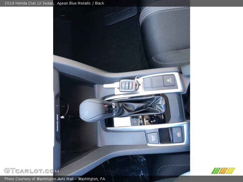 Agean Blue Metallic / Black 2019 Honda Civic LX Sedan