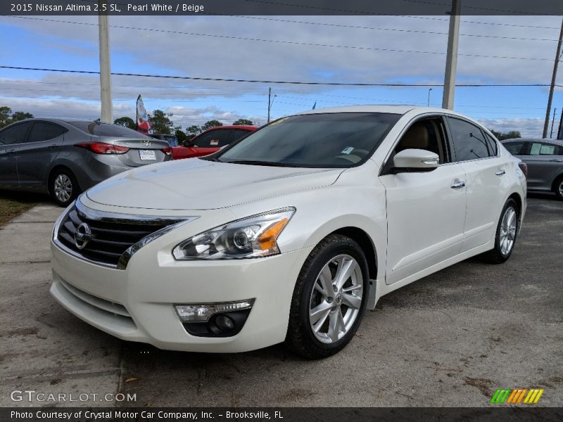 Pearl White / Beige 2015 Nissan Altima 2.5 SL