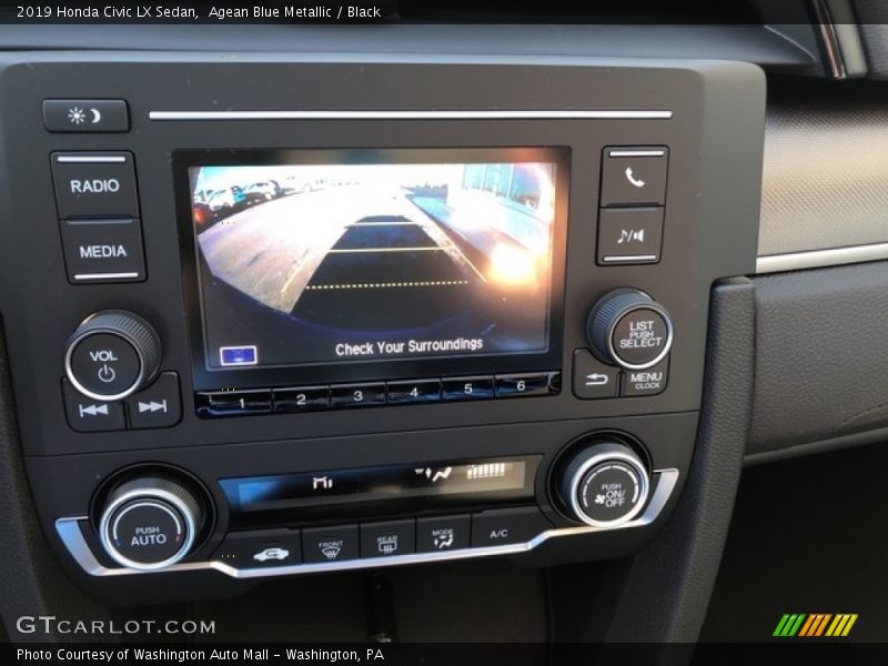 Agean Blue Metallic / Black 2019 Honda Civic LX Sedan