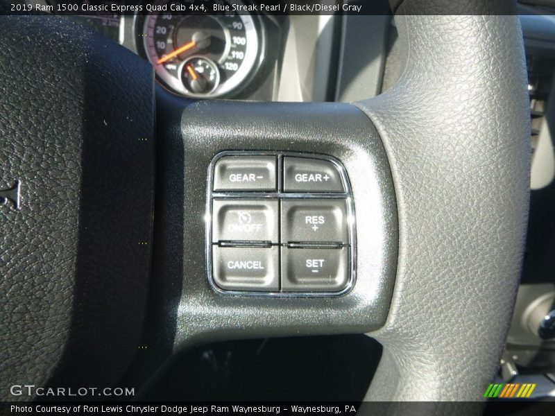 Blue Streak Pearl / Black/Diesel Gray 2019 Ram 1500 Classic Express Quad Cab 4x4