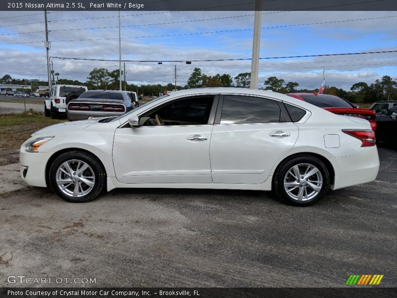Pearl White / Beige 2015 Nissan Altima 2.5 SL