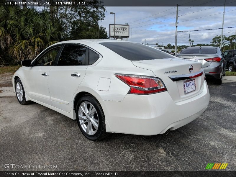 Pearl White / Beige 2015 Nissan Altima 2.5 SL