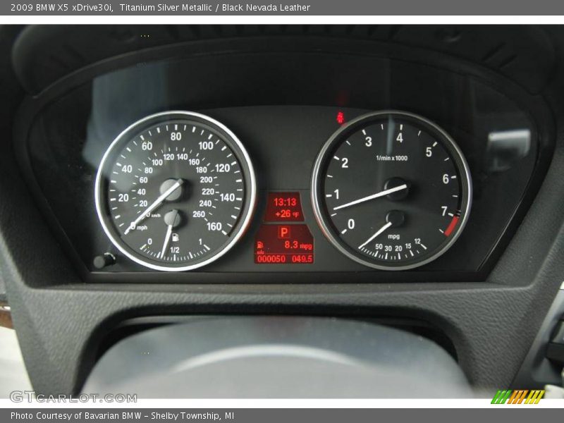 Titanium Silver Metallic / Black Nevada Leather 2009 BMW X5 xDrive30i