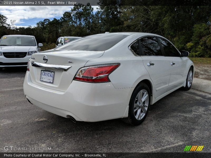 Pearl White / Beige 2015 Nissan Altima 2.5 SL
