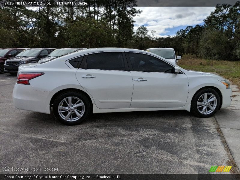 Pearl White / Beige 2015 Nissan Altima 2.5 SL