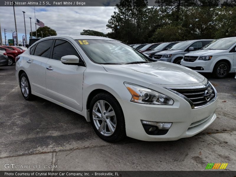 Pearl White / Beige 2015 Nissan Altima 2.5 SL