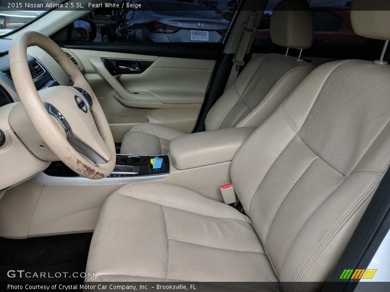 Pearl White / Beige 2015 Nissan Altima 2.5 SL