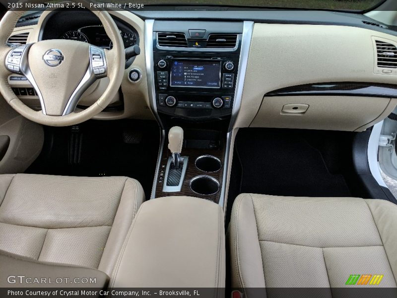 Pearl White / Beige 2015 Nissan Altima 2.5 SL