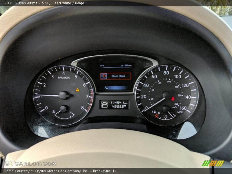Pearl White / Beige 2015 Nissan Altima 2.5 SL