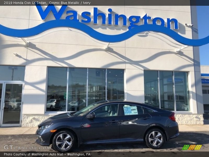 Cosmic Blue Metallic / Ivory 2019 Honda Civic LX Sedan