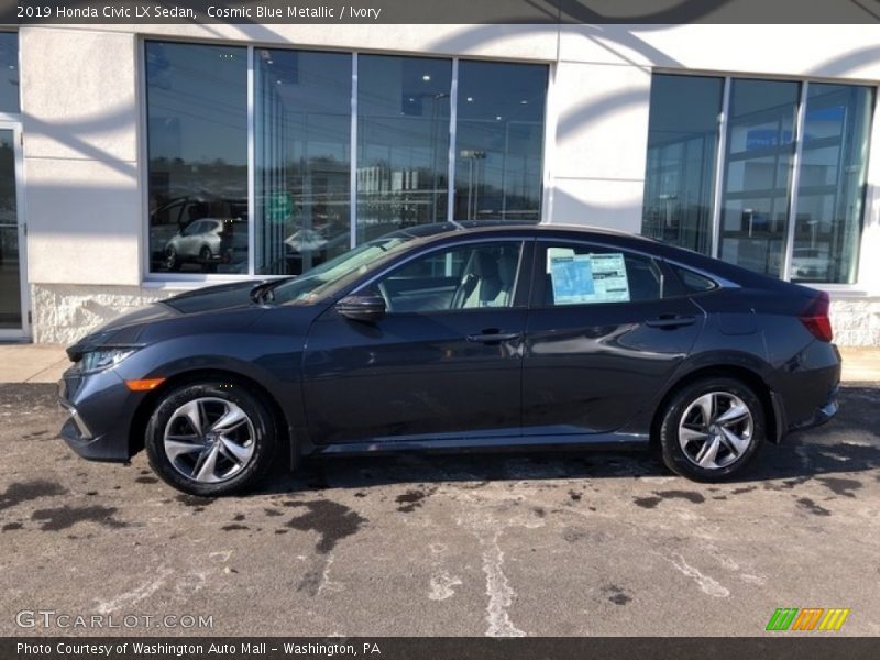 Cosmic Blue Metallic / Ivory 2019 Honda Civic LX Sedan