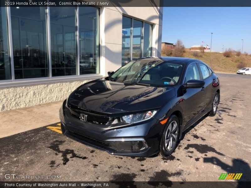 Cosmic Blue Metallic / Ivory 2019 Honda Civic LX Sedan