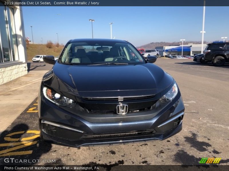 Cosmic Blue Metallic / Ivory 2019 Honda Civic LX Sedan