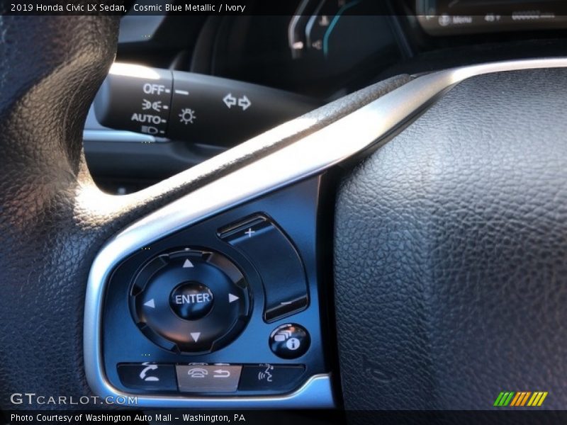 Cosmic Blue Metallic / Ivory 2019 Honda Civic LX Sedan