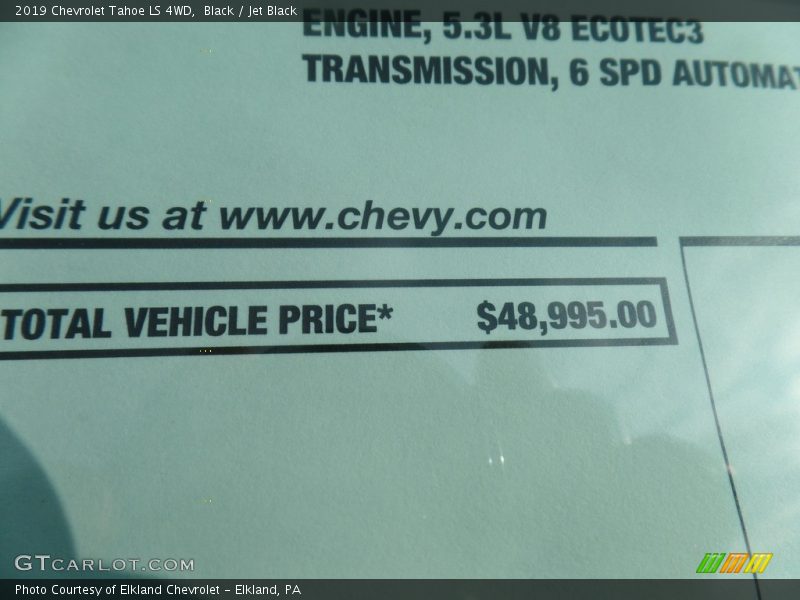 Black / Jet Black 2019 Chevrolet Tahoe LS 4WD