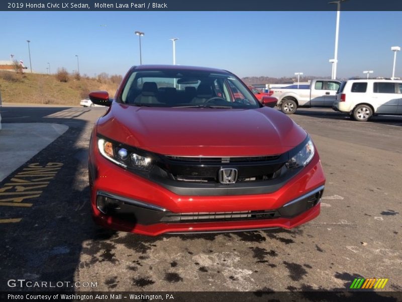 Molten Lava Pearl / Black 2019 Honda Civic LX Sedan