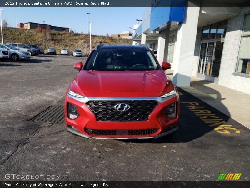 Scarlet Red / Black 2019 Hyundai Santa Fe Ultimate AWD