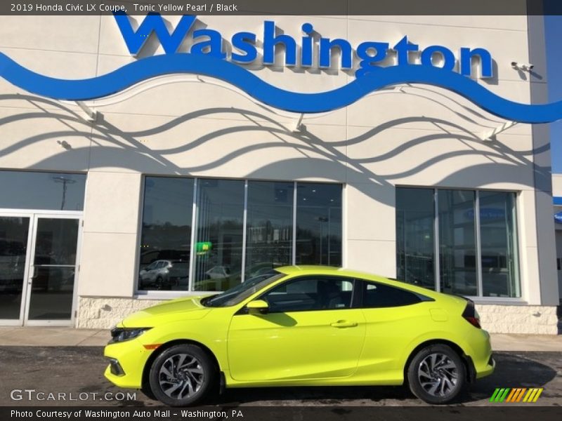 Tonic Yellow Pearl / Black 2019 Honda Civic LX Coupe