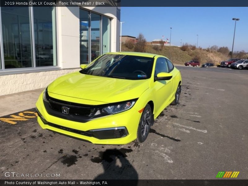 Tonic Yellow Pearl / Black 2019 Honda Civic LX Coupe