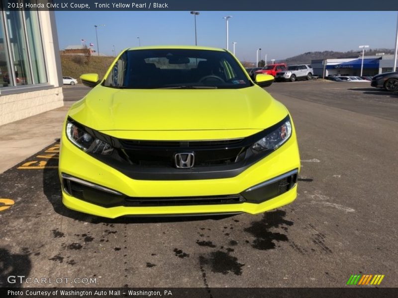 Tonic Yellow Pearl / Black 2019 Honda Civic LX Coupe