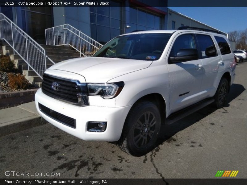 Super White / Black 2019 Toyota Sequoia TRD Sport 4x4