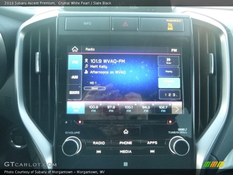 Crystal White Pearl / Slate Black 2019 Subaru Ascent Premium