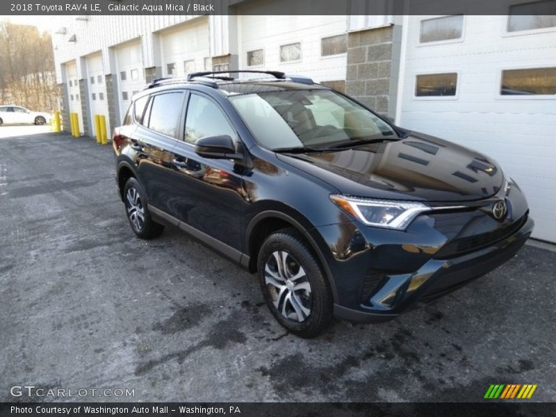 Galactic Aqua Mica / Black 2018 Toyota RAV4 LE
