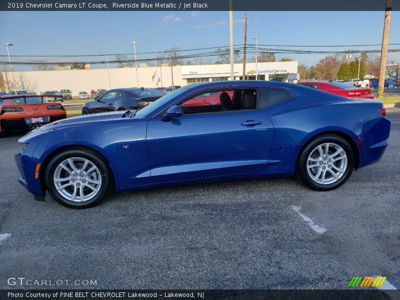Riverside Blue Metallic / Jet Black 2019 Chevrolet Camaro LT Coupe