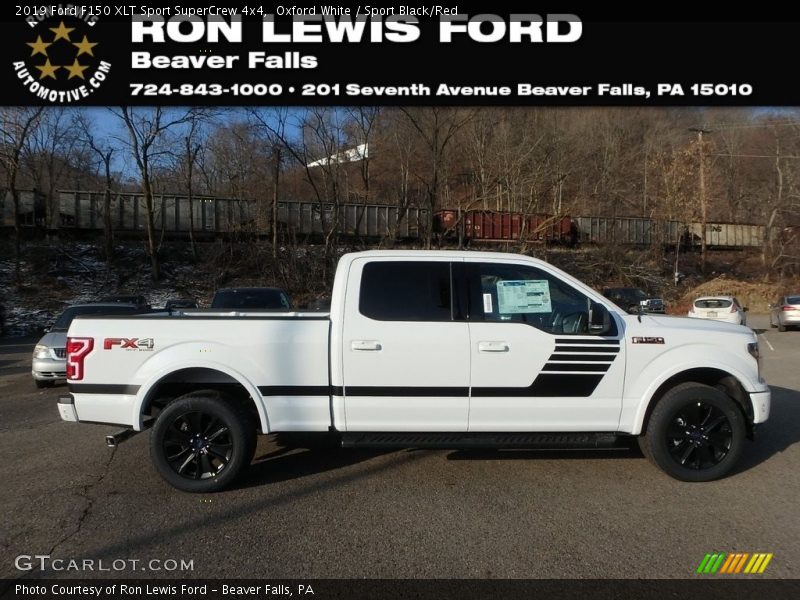 Oxford White / Sport Black/Red 2019 Ford F150 XLT Sport SuperCrew 4x4