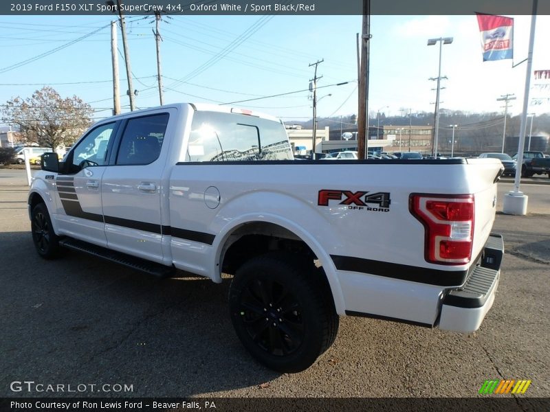 Oxford White / Sport Black/Red 2019 Ford F150 XLT Sport SuperCrew 4x4